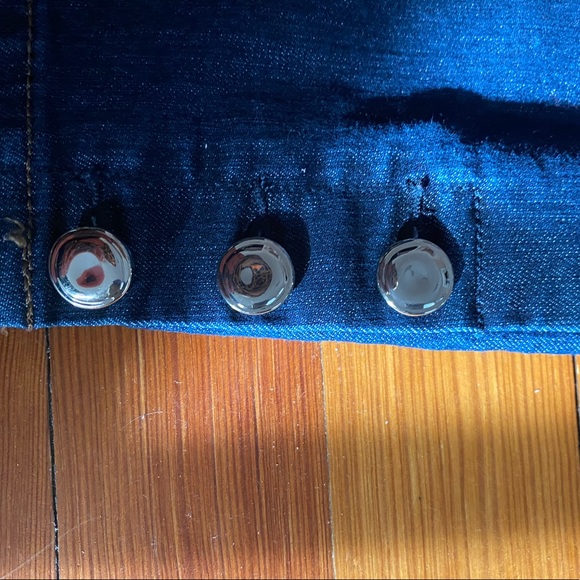 LOFT Gilded Button High Rise Skinny Jeans - Picture 3 of 5